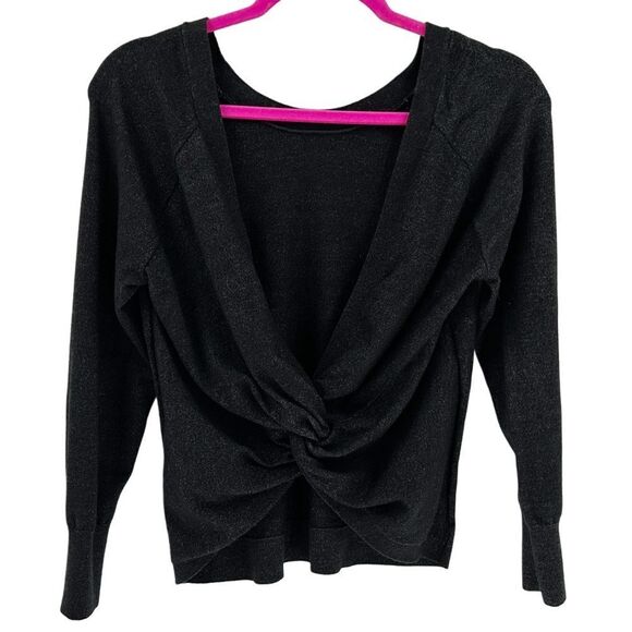 Victoria's Secret Knot Twist Deep V Back Sweater Charcoal Grey Size XS - Picture 1 of 9